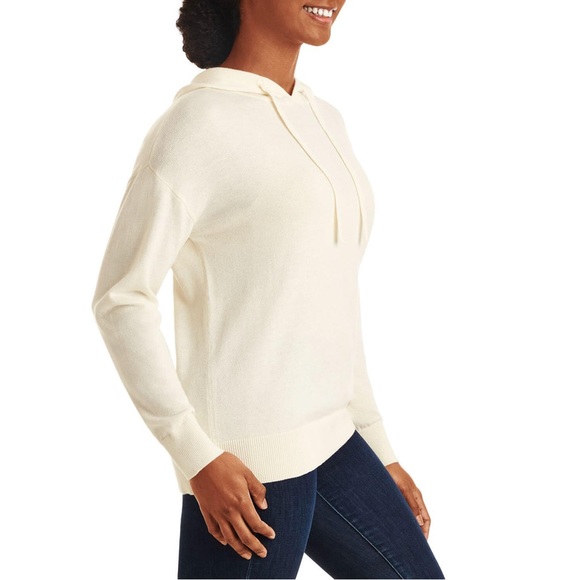 NWT New Member’s Mark Cashmere Blend Hoodie, color Cream - Picture 1 of 8